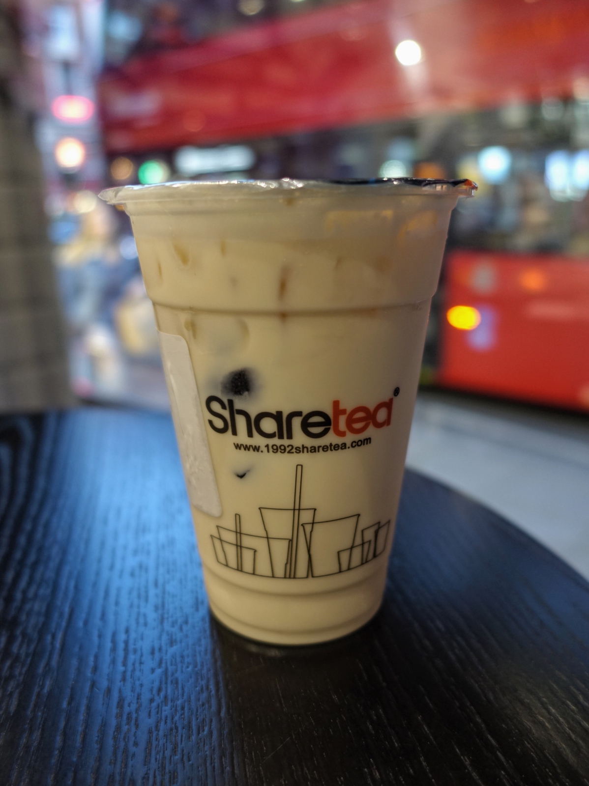 Sharetea brown rice milk tea with grass jelly